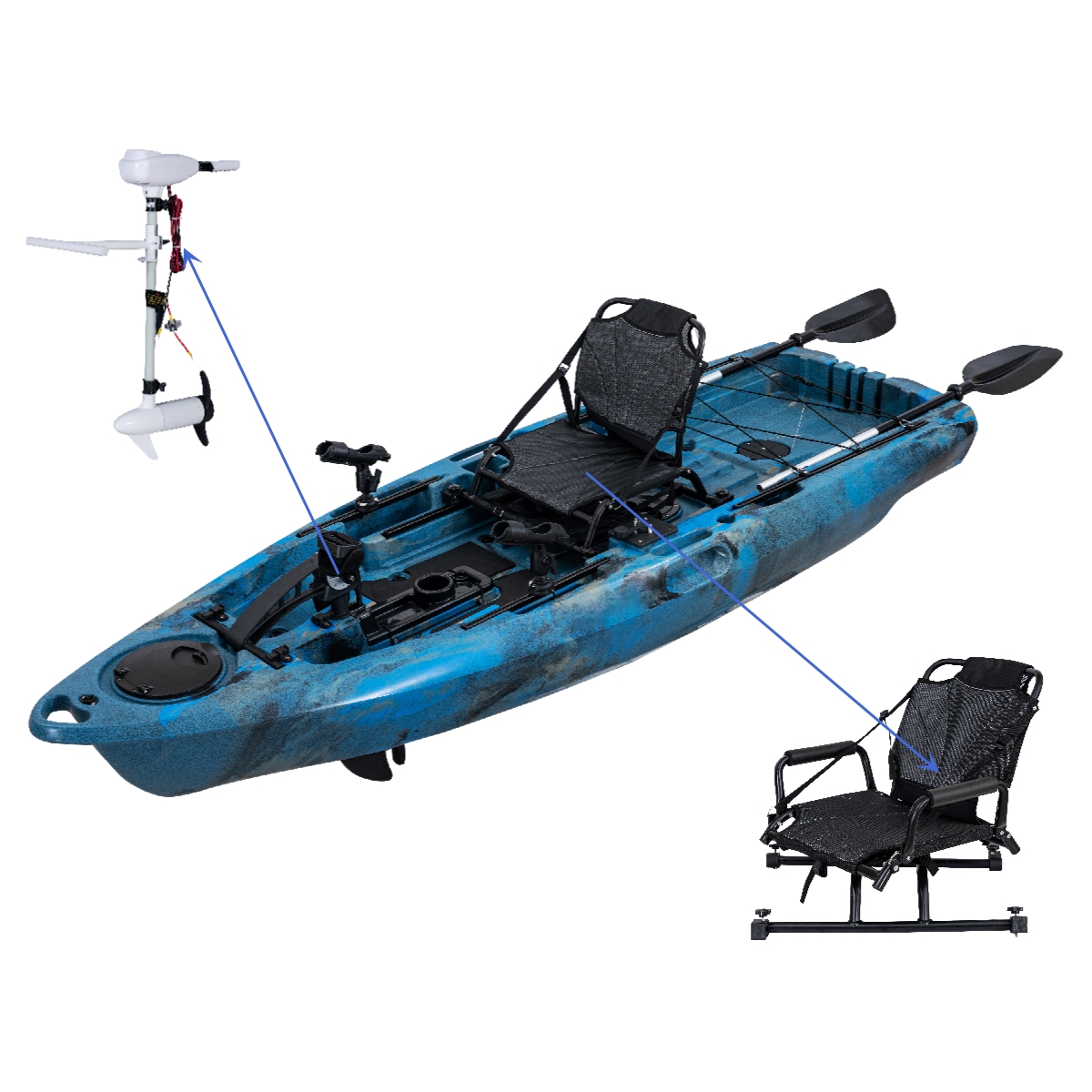 LSF Plastic Rowing Fishing Ele - Fishing Kayak Paddle review and price